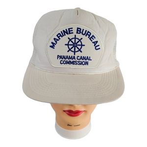 Vintage Panama Canal Commission Marine Bureau Hat‎ Trucker Snapback Cap Mesh